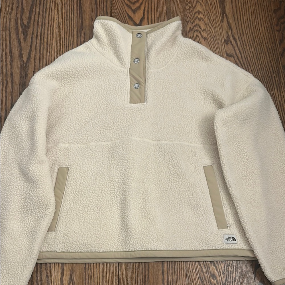 The North Face Cream Sherpa Pullover